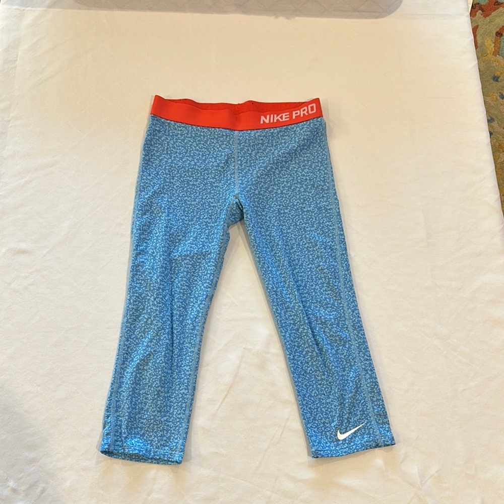 Nike Pro Girls Kids Blue Leggings‎ training tights base layer pants XL